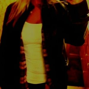 Express Black Faux Leather Jacket Size Large